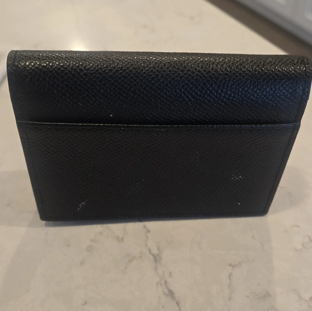 DIOR Black Saddle Bloom Card Holder